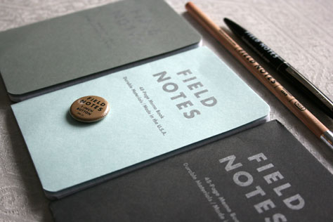 Shot of Field Notes Notebooks, Just Below Zero, limited edition winter 2009.